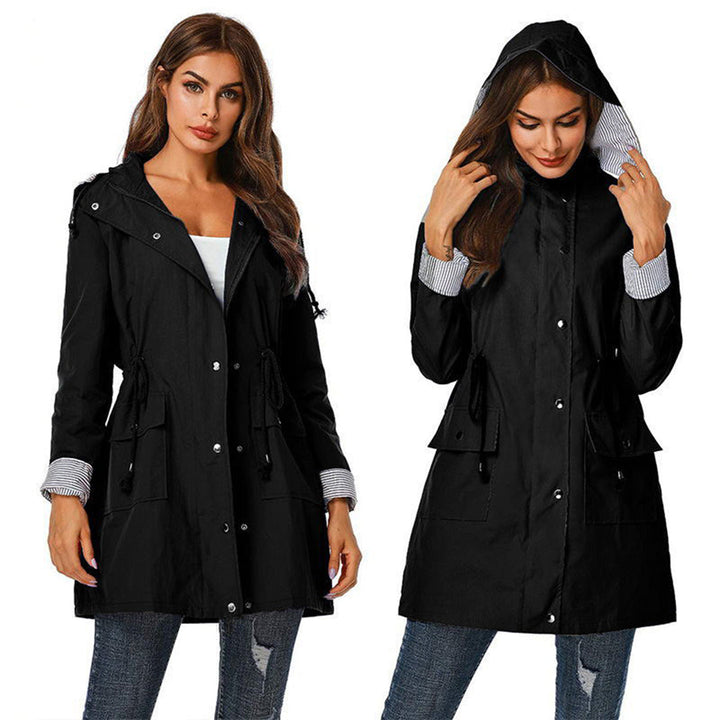 Trendy Ladies Windbreaker - Viviane-Black-S-The Livary