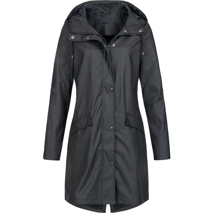 Waterproof Long Ladies' Raincoat - Luna-Black-S-The Livary