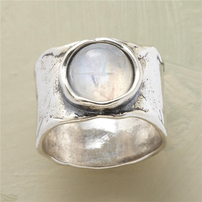 Moonstone Ring in Silver - Luna-6-The Livary