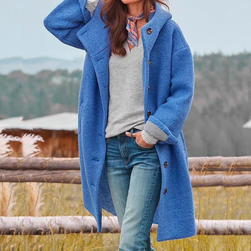 Trendy Plus Size Ladies Winter Coat - Fiona-Blue-S-The Livary