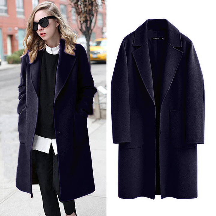 Stylish Long Women's Coat - Sophia-Black-M-The Livary