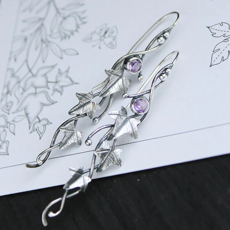 Stylish Elf Leaf Earrings - Faylinn-Purple-The Livary