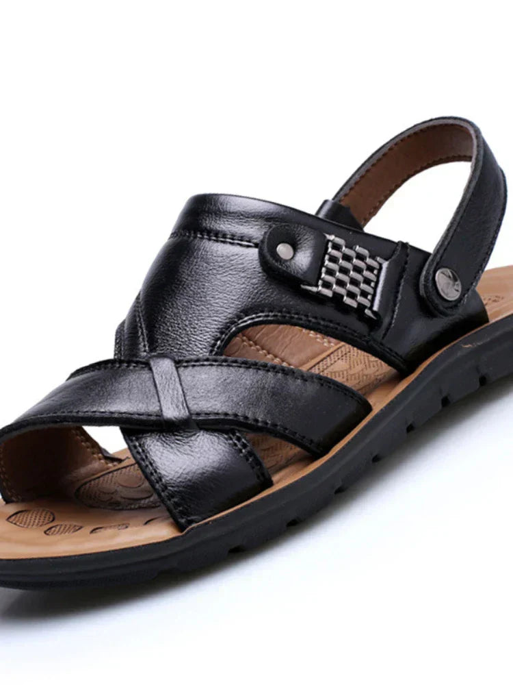 Durable & Breathable Leather Sandals for Men – Tiberius-Brown-5-The Livary