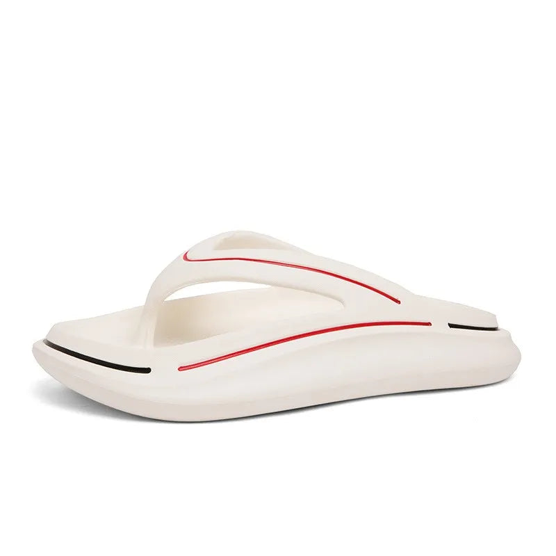 White ultra-light unisex summer slippers with memory foam sole – Jureo-6.5-The Livary