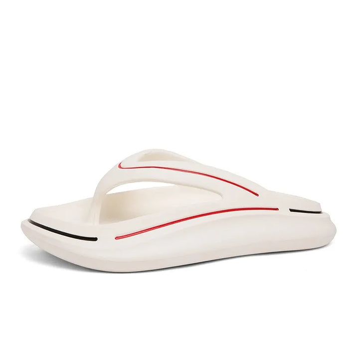 White ultra-light unisex summer slippers with memory foam sole – Jureo-6.5-The Livary