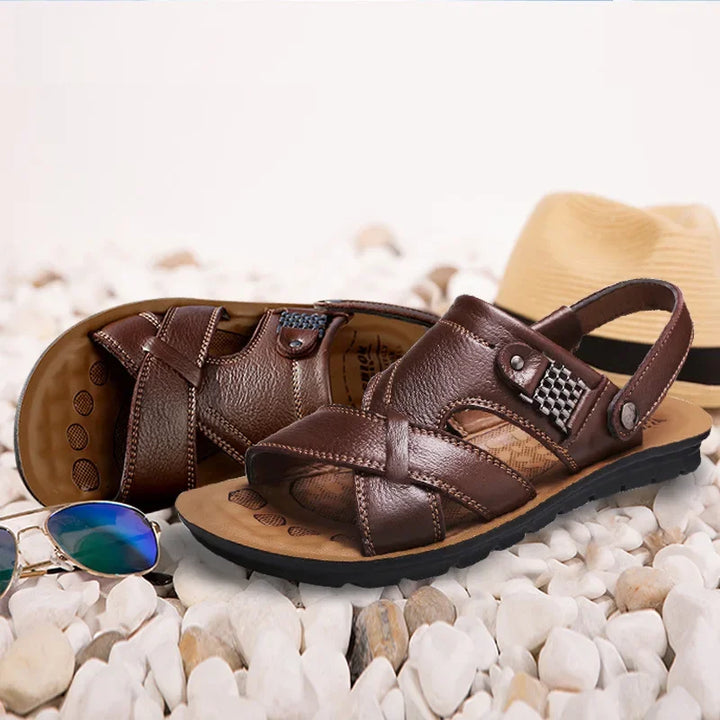 Durable & Breathable Leather Sandals for Men – Tiberius-Brown-5-The Livary