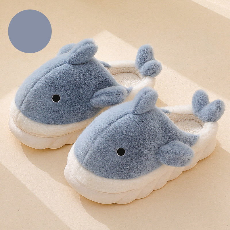 Soft Plush Shark Slippers - SnugShark-Blue-5-6-The Livary