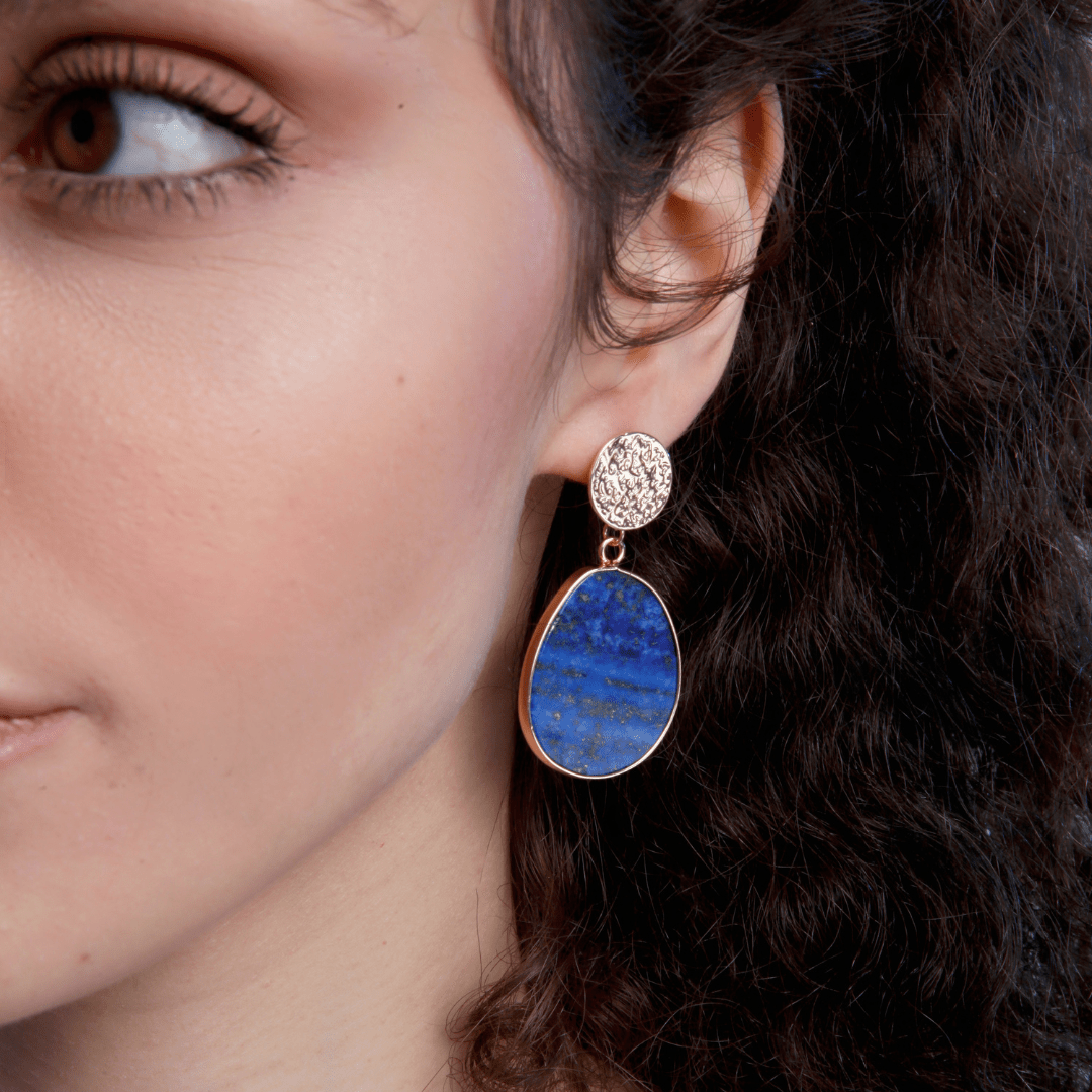 Protective Earrings - Celestial Lapis-Lapis Lazuli-The Livary