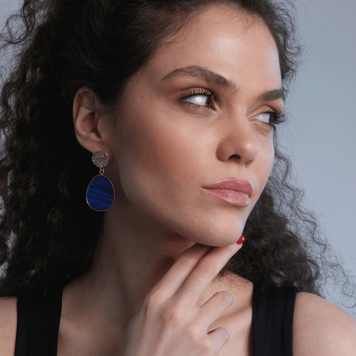 Protective Earrings - Celestial Lapis-Lapis Lazuli-The Livary