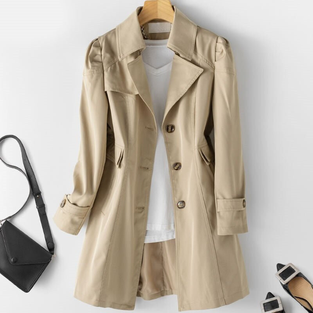 Classic Women's Trench Coat - Amelia-Khaki-S-The Livary