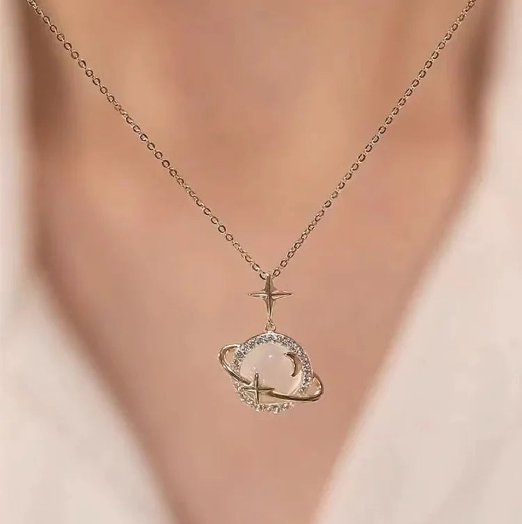 Golden Planet Necklace - Celestia-The Livary