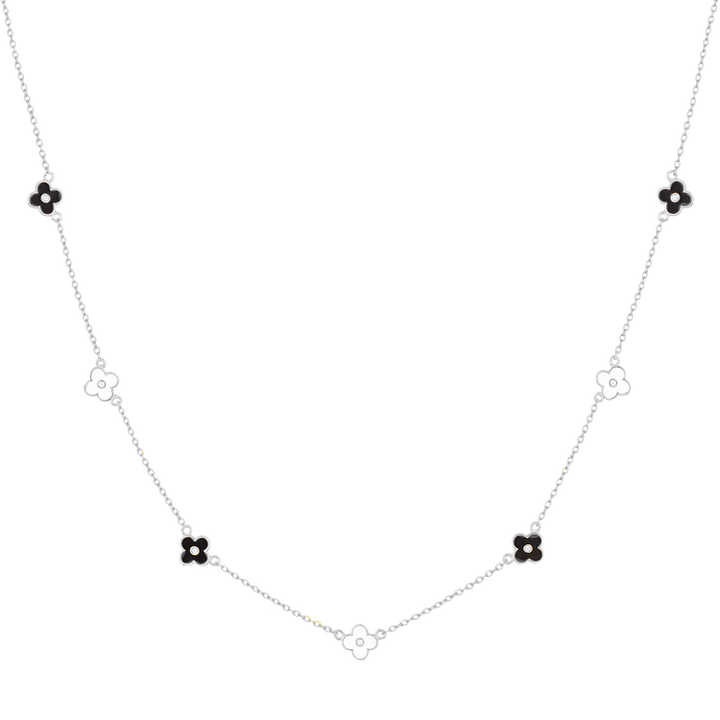 Delicate Flower Necklace - Lilliane-Silver-The Livary