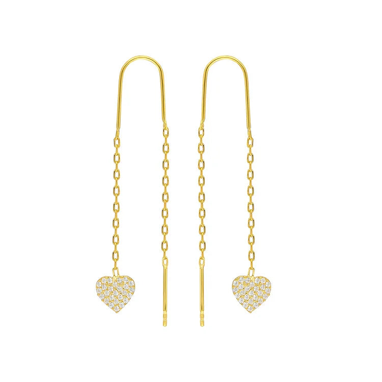 Double Heart Necklace Earrings - Valencia-Gold-The Livary