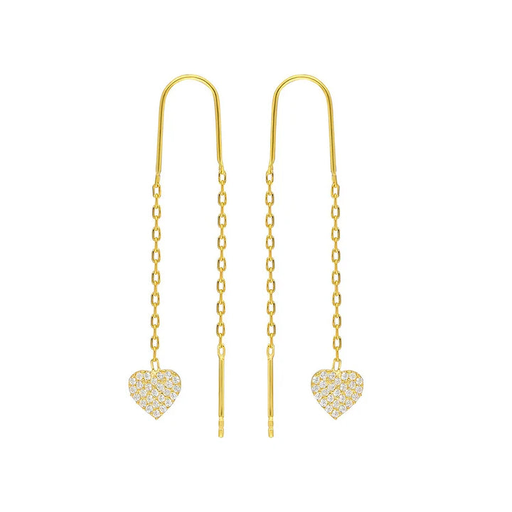 Double Heart Necklace Earrings - Valencia-Gold-The Livary