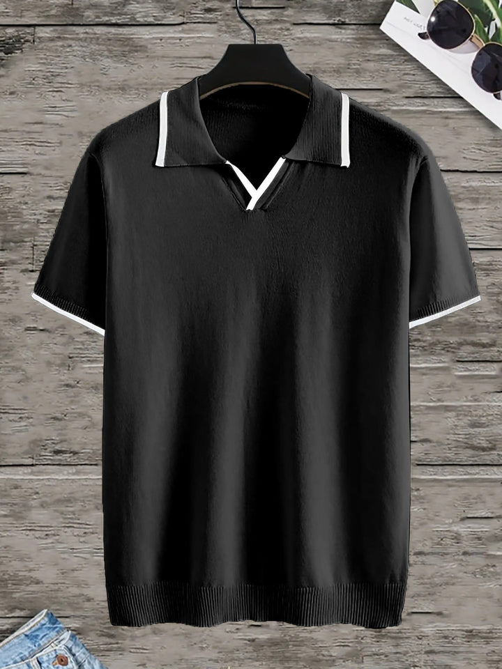 Trendy Black Men's Polo - Rafael-S-The Livary