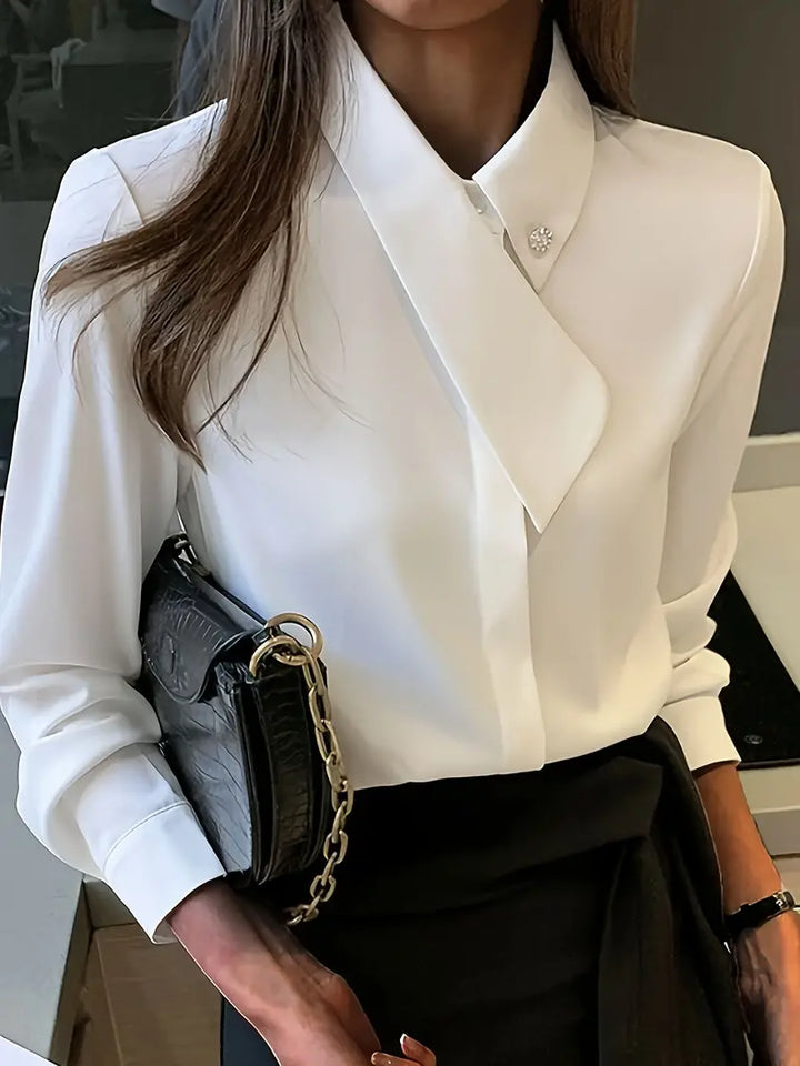 Stylish White Women's Blouse - Emilia-L-The Livary