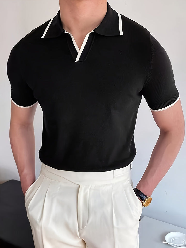 Trendy Black Men's Polo - Rafael-S-The Livary