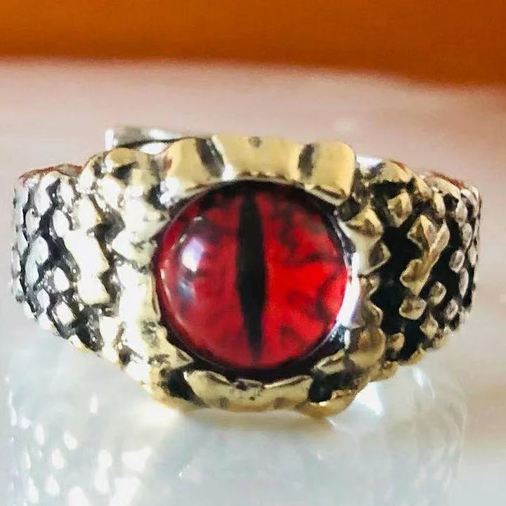 Adjustable Snake Ring with Demon Eye - Damon-Red-The Livary