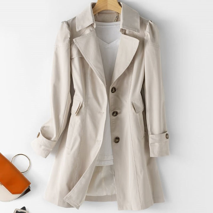 Classic Women's Trench Coat - Amelia-Beige-S-The Livary