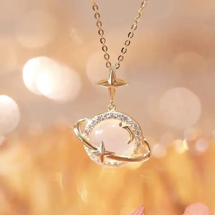 Golden Planet Necklace - Celestia-The Livary