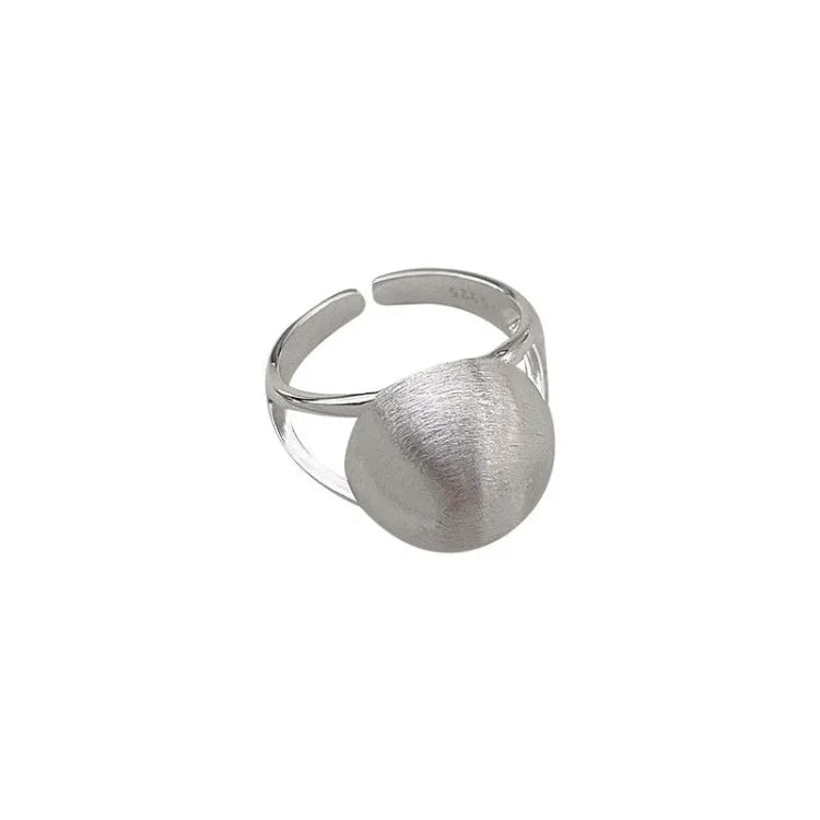 Brushed Silver Half Dome Ring - Lucienne-The Livary