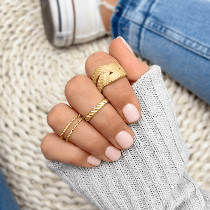 Braided Double Ring - Lina-Gold-5-The Livary