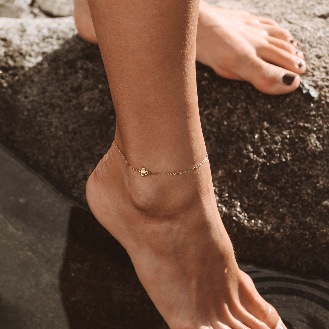 Turtle Ankle Band - Elara-Gold-The Livary