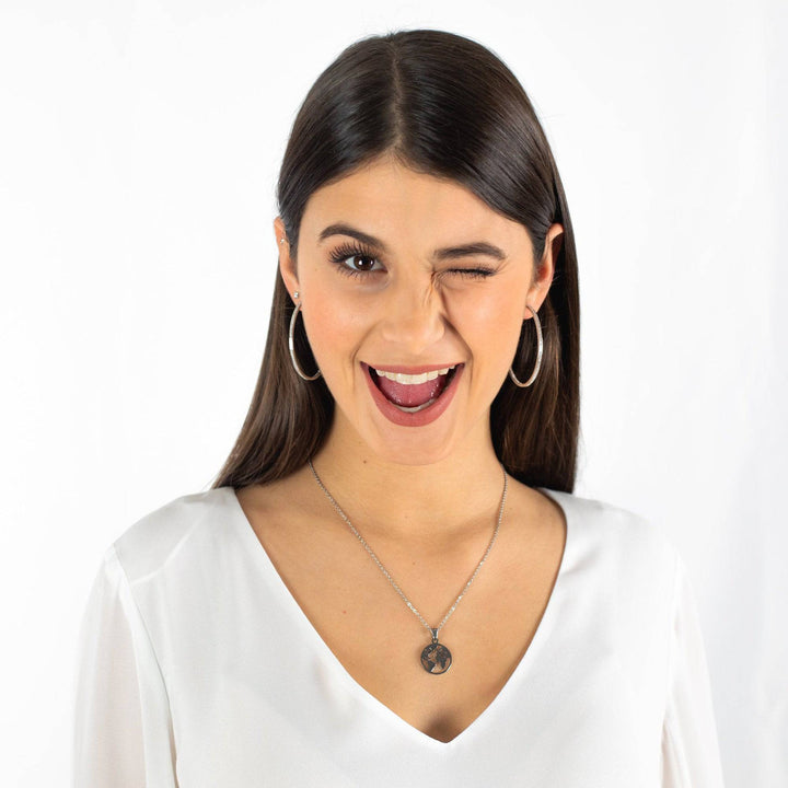 Large Hoop Earrings - Celeste-0.79 in-Silver-The Livary