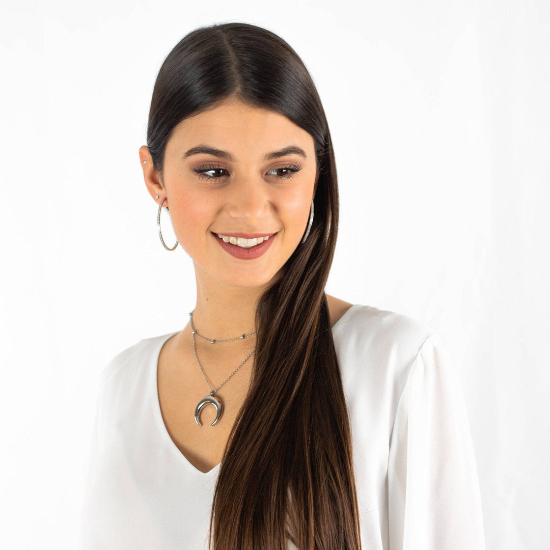 Large Hoop Earrings - Celeste-0.79 in-Silver-The Livary