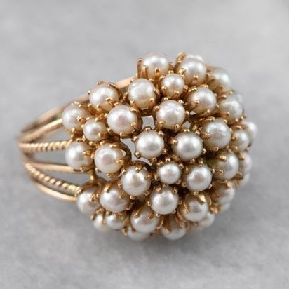 Timeless Ring with Pearl Inlay - Clara-6-The Livary