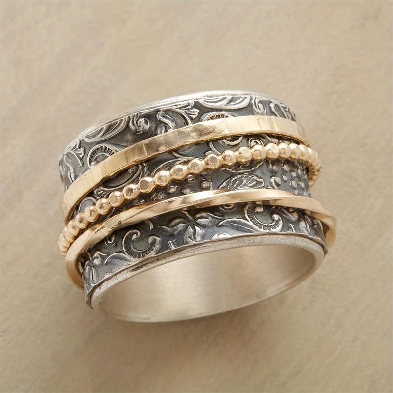 Gold and Silver Antique Ring - Elvira-6-The Livary