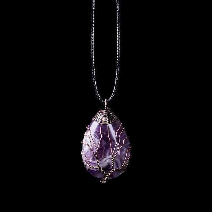 Amethyst Drop Necklace - Seraphina-The Livary