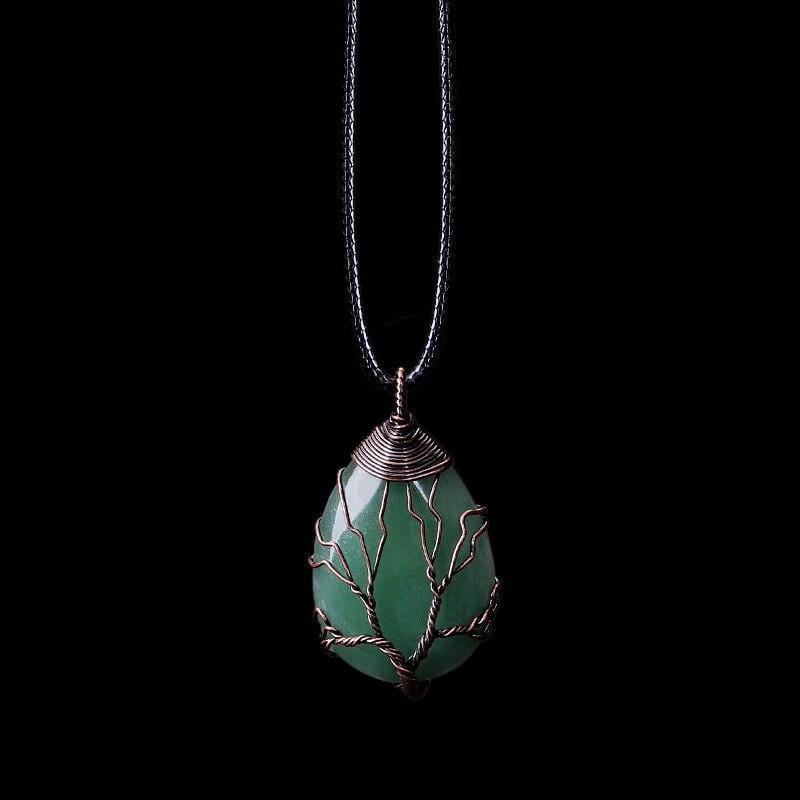 Aventurine Drop Necklace - Velarien-The Livary