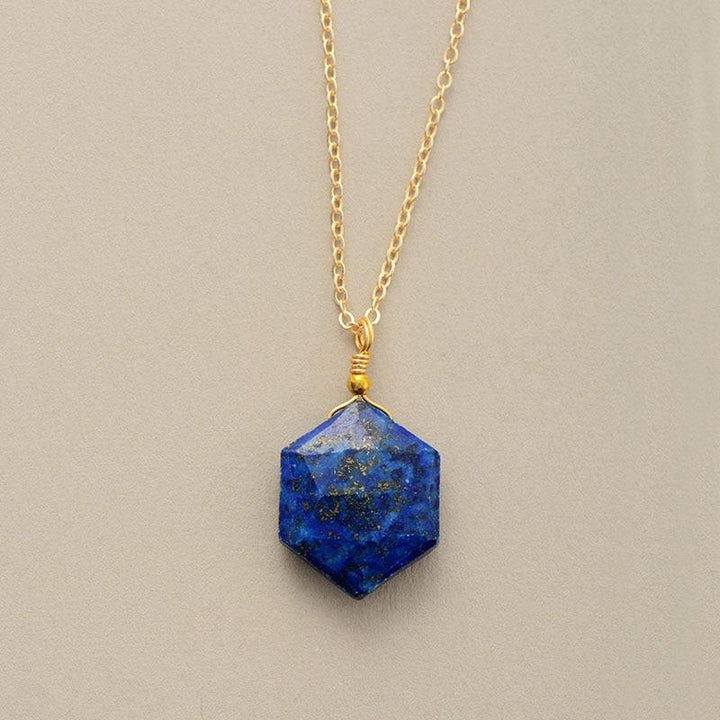 Lapis Lazuli Hexagon Necklace - Amarielle-The Livary