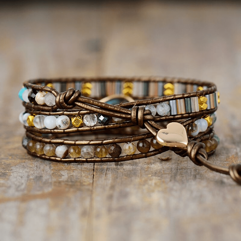 Labradorite Protective Wrap Bracelet - Sylvana-The Livary