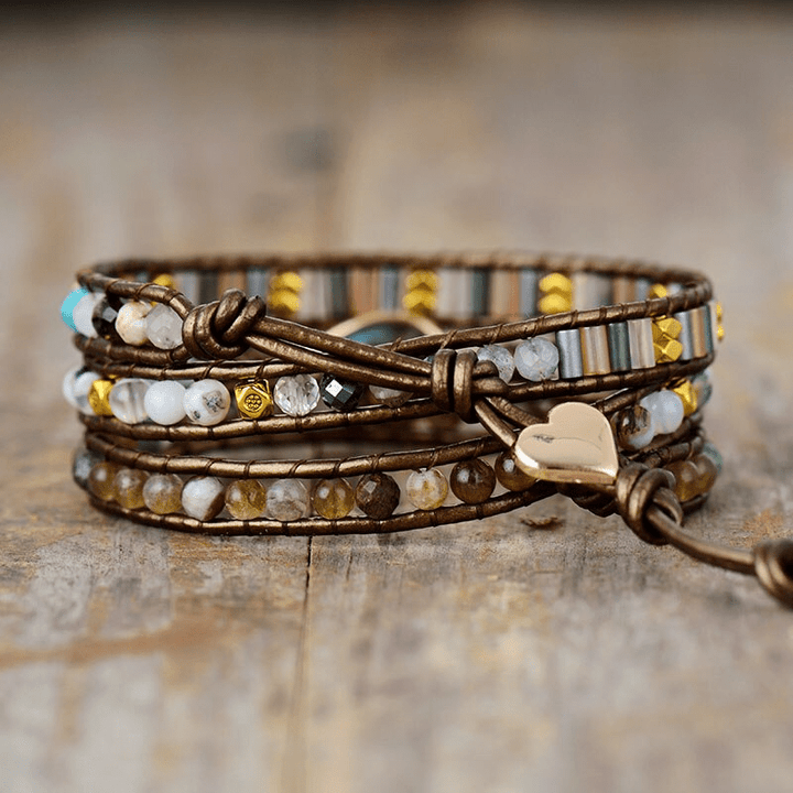 Labradorite Protective Wrap Bracelet - Sylvana-The Livary
