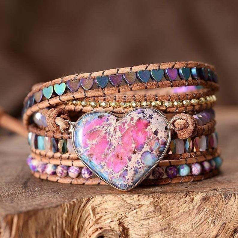 Love Protection Jasper Wrap Bracelet - Amora-The Livary