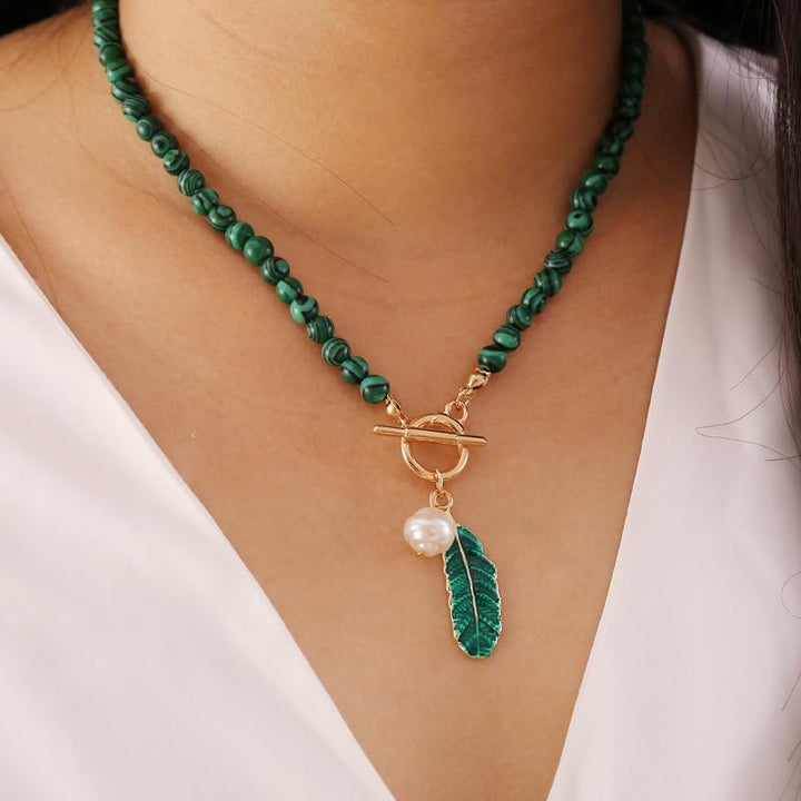 Malachite Natuuraura Necklace - Thalina-The Livary