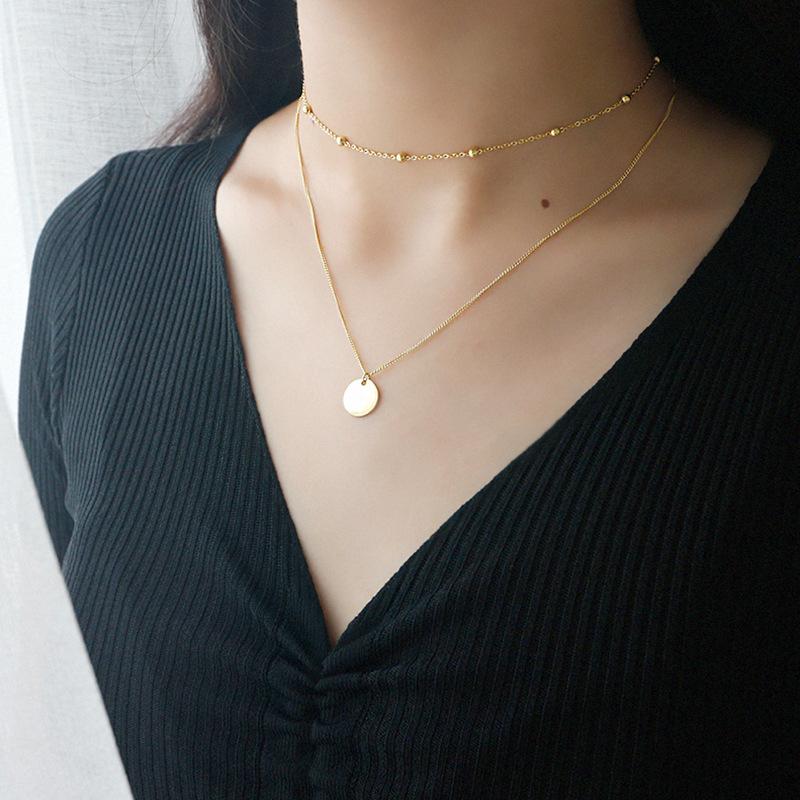Stylish Multilayer Necklace - Lunisa-Gold-The Livary