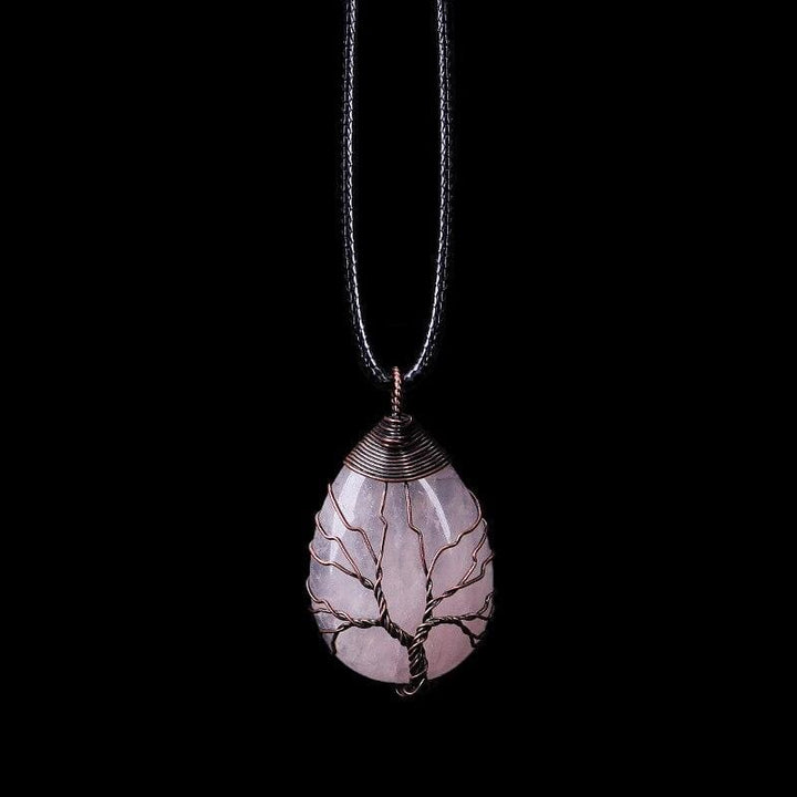Rose Quartz Drop Necklace - Amelisse-The Livary