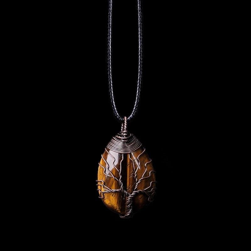 Tiger's Eye Drop Necklace - Zarina-The Livary