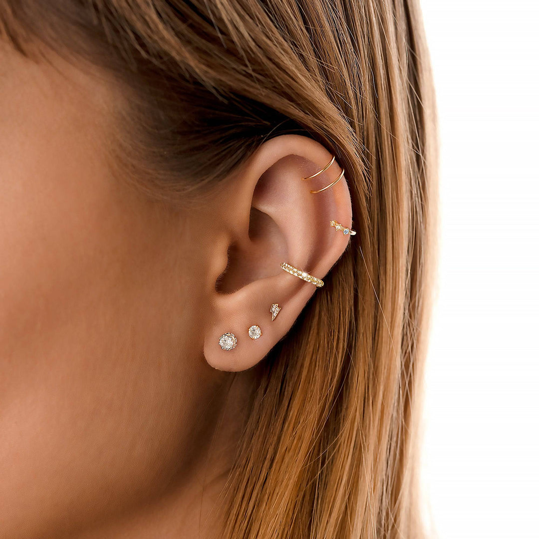 Stylish Crown Earrings - Elina-Gold-The Livary