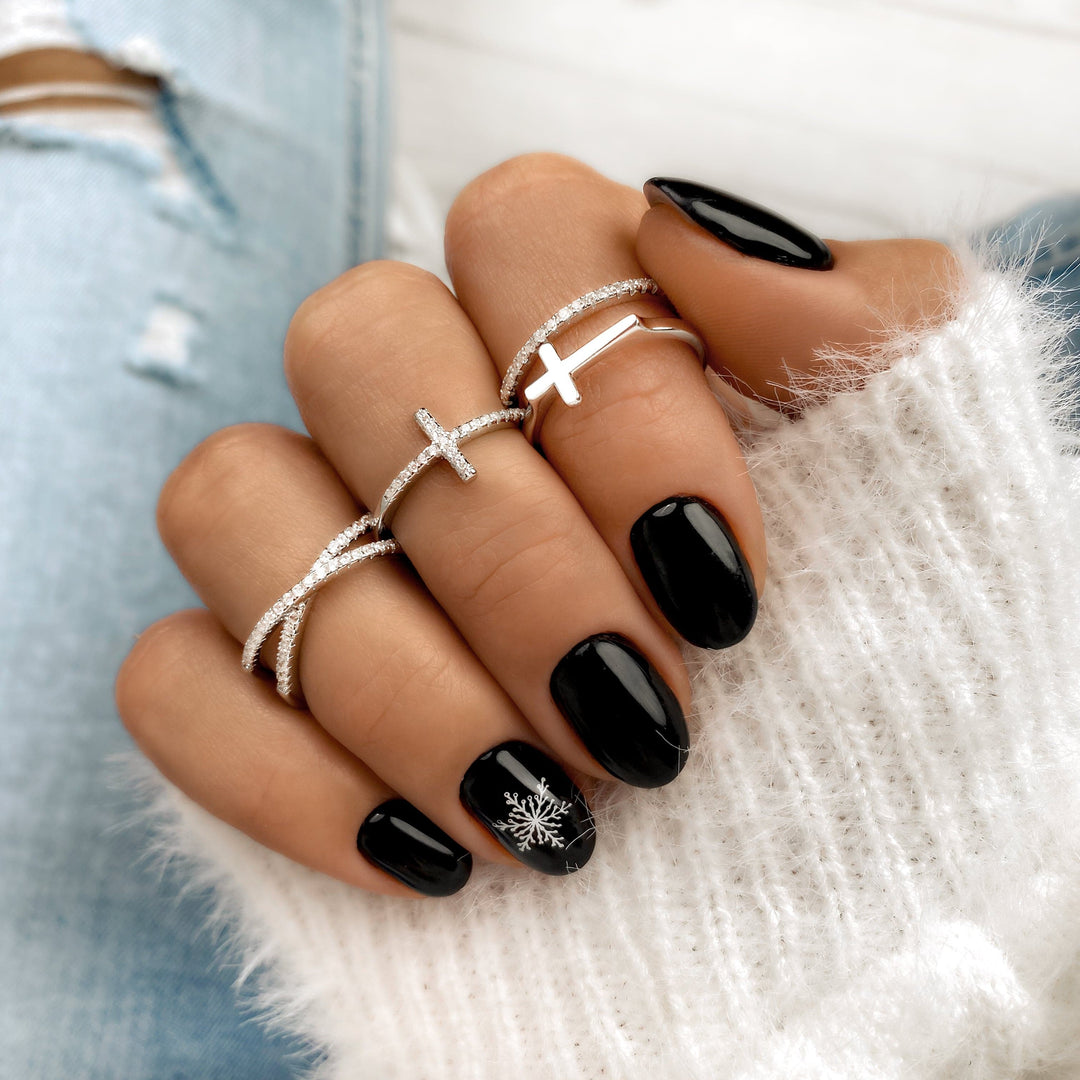 Stylish Ring with Zirconia Cross - Faith-Silver-5-The Livary