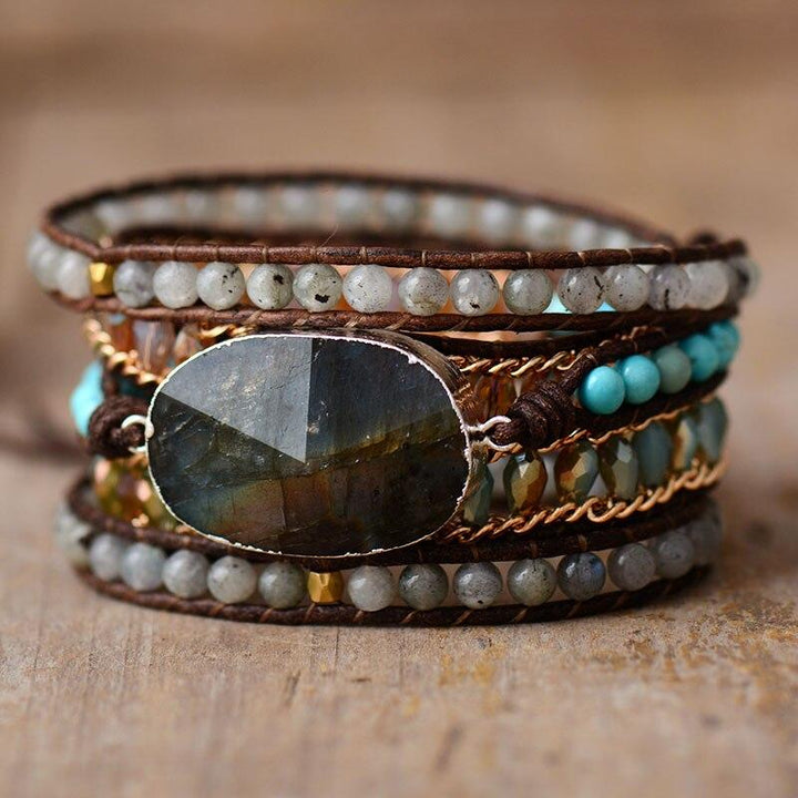 Labradorite Gloss Five-Strand Wrap Bracelet – Lira-The Livary