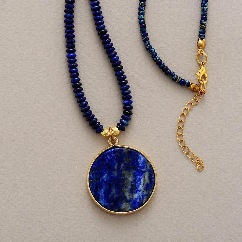 Round Lapis Necklace - Astrid-The Livary