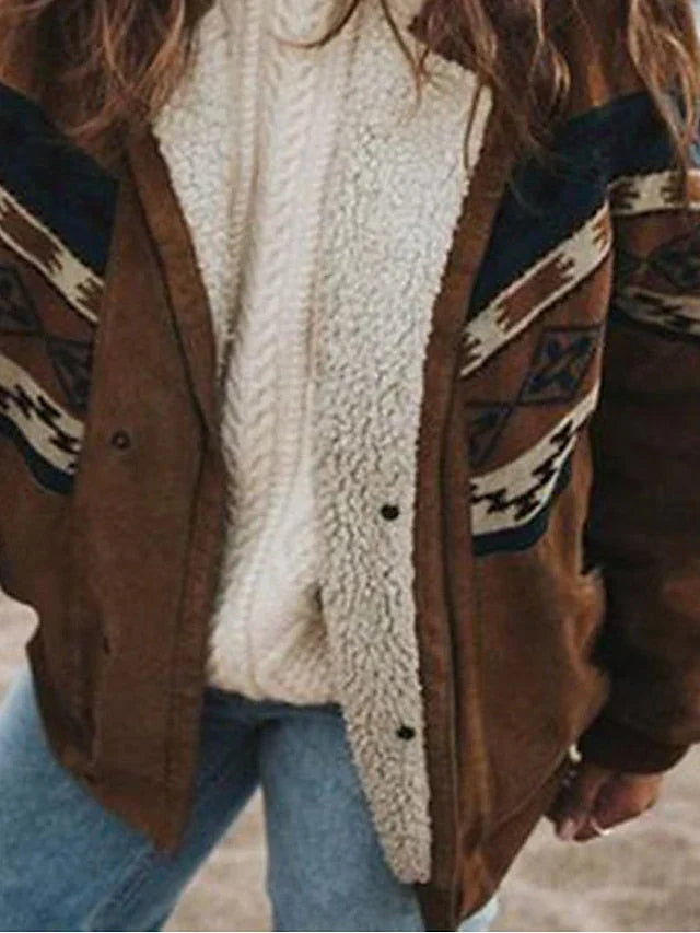 Warm Retro Plush Winter Coat - Daisy-Brown-S-The Livary