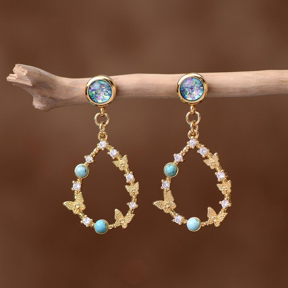 Elemental Opal Water Drop Earrings - Elyra-The Livary
