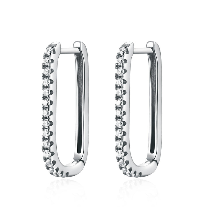 Vertical Zirconia Earrings - Inez-Silver-The Livary