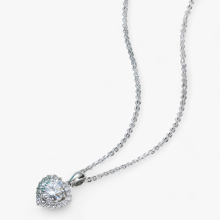 Moissanite Heart Hanger Necklace - Amouria-The Livary