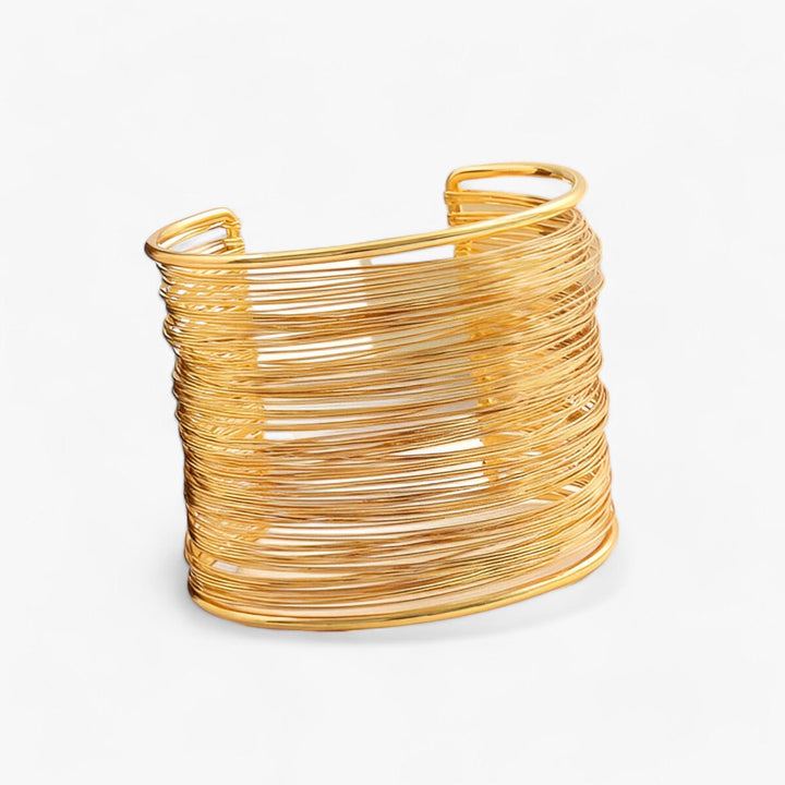 Gold Plated Layered Wire Bracelet - Auryn-The Livary